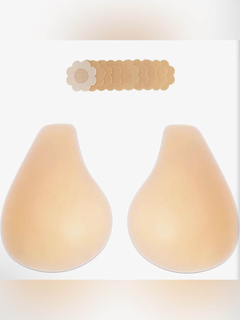 NEW Adhesive Nipple Covers - Nude Silicone Petal Shape (2-Pack)
